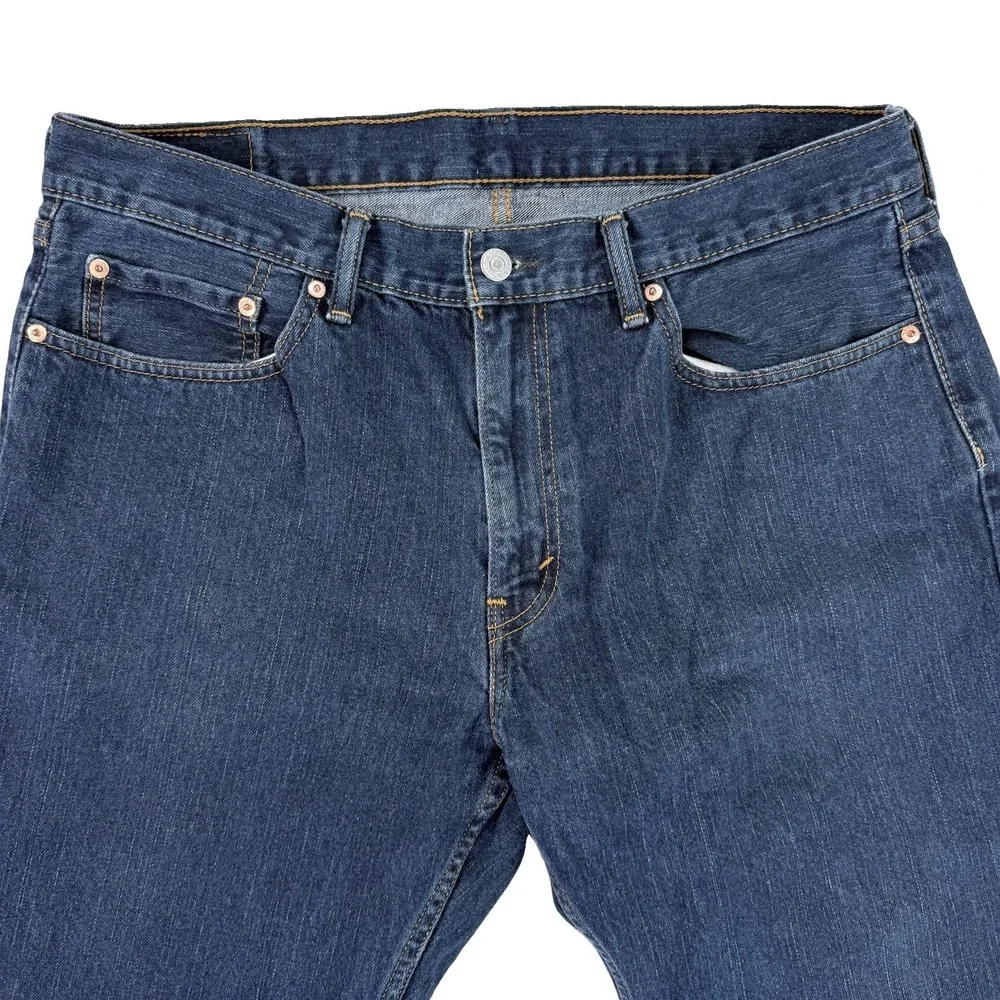 Levi's 559 Relaxed Straight Jeans Mens 36x32 Dark Wash Blue Denim Red Tab EUC